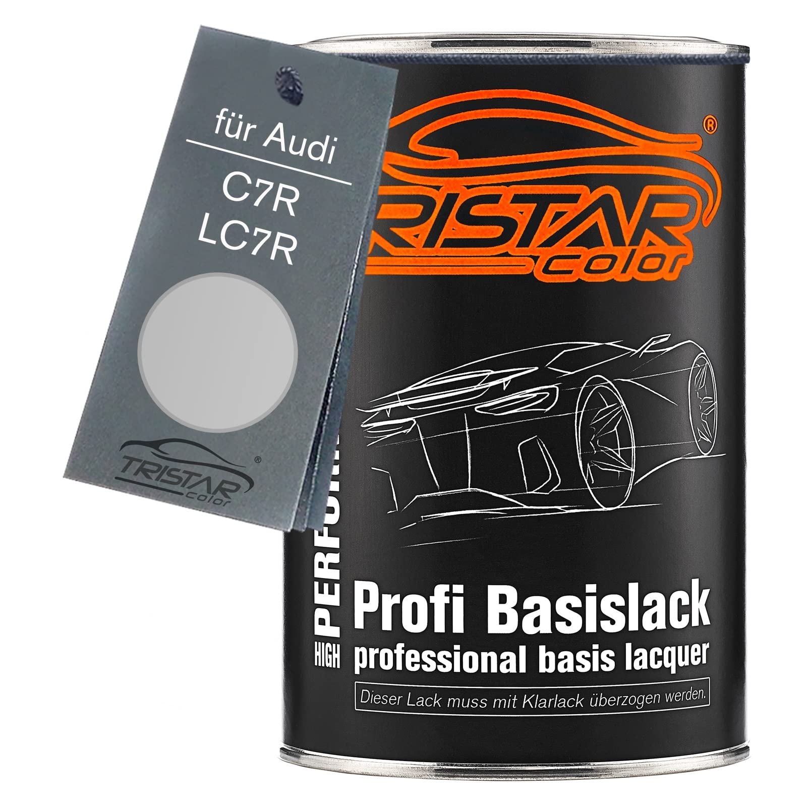 TRISTARcolor Car Paint Can ready-to-spray for Audi C7R / LC7R Eisgrau Metallic Base coat 1.0 litre 1000ml