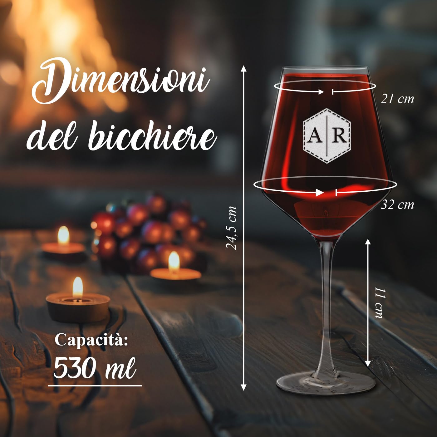Maverton Calici da vino Avant-Garde - incisione personalizzata - 490 ml - set da 6 pezzi in vetro - ideale per vino rosso e bianco - regalo di matrimonio unico per la coppia
