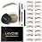 LAVONE Eyebrow Stamp Stencil Kit, Brow Stamp Trio Kit with Waterproof Eyebrow Pencil, Eyebrow Pomade, 20 Eyebrow Stencils, Dual-ended Eyebrow Brush and Sponge Applicator - Dark Blonde