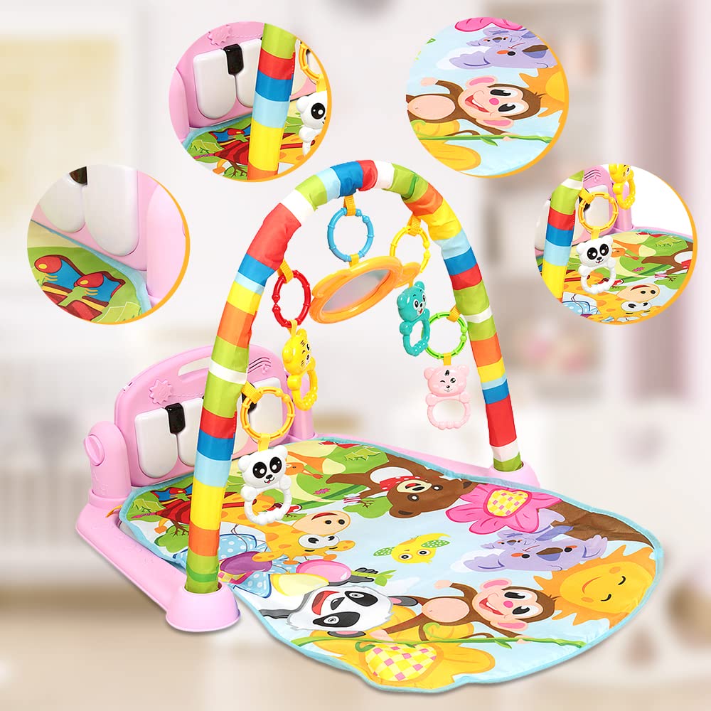 Sensorisch tapijt voor baby's, 4-in-1, vanaf 3 maanden, activiteits- en ontwikkelingsspeelgoed, activiteits- en ontwikkelingsspeelgoed, babygymnastiek, speelmat, muziekactiviteitencentrum