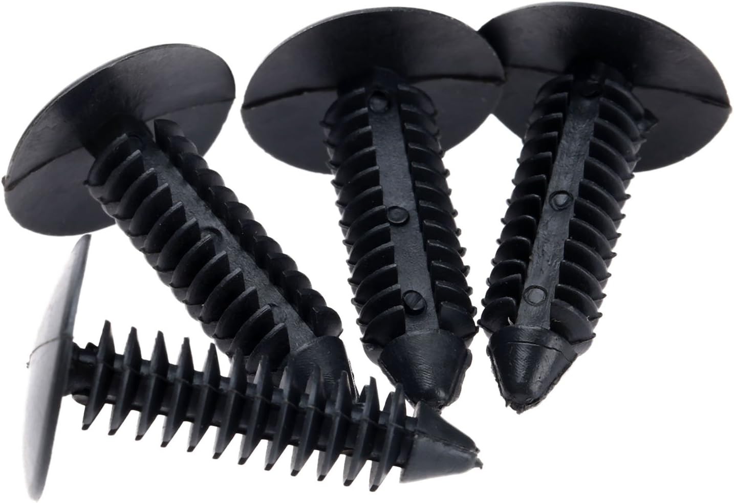 Dophee 50Pcs Black Screw Fastener Rivet Retainers Hood Insulation Push Pin Plastic Clip