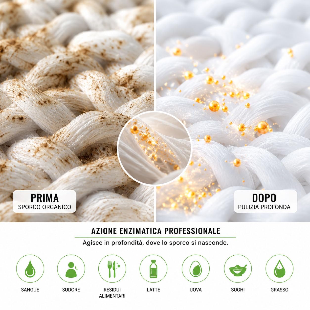 Detersivo Lavatrice Enzimatico Professionale 10L, 200 Lavaggi - Rimuove Macchie Ostinate da Tessuti Bianchi e Colorati, Cotone e Sintetici, Freschezza Duratura