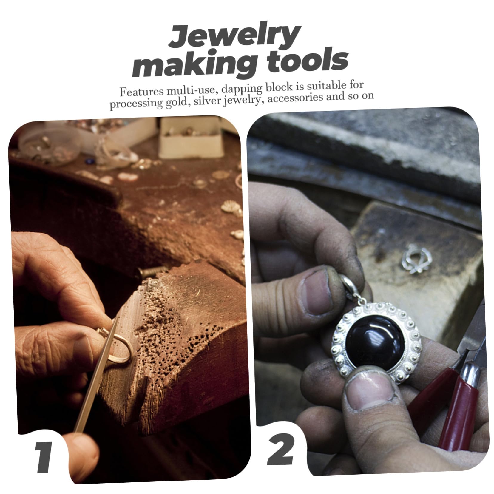 LIFKOME Herramienta Profesional Superficie Lisa Bloque Metálico y Fácil Limpieza para Hacer Joyas de Plata y Accesorios para Uso Profesional y Bricolaje