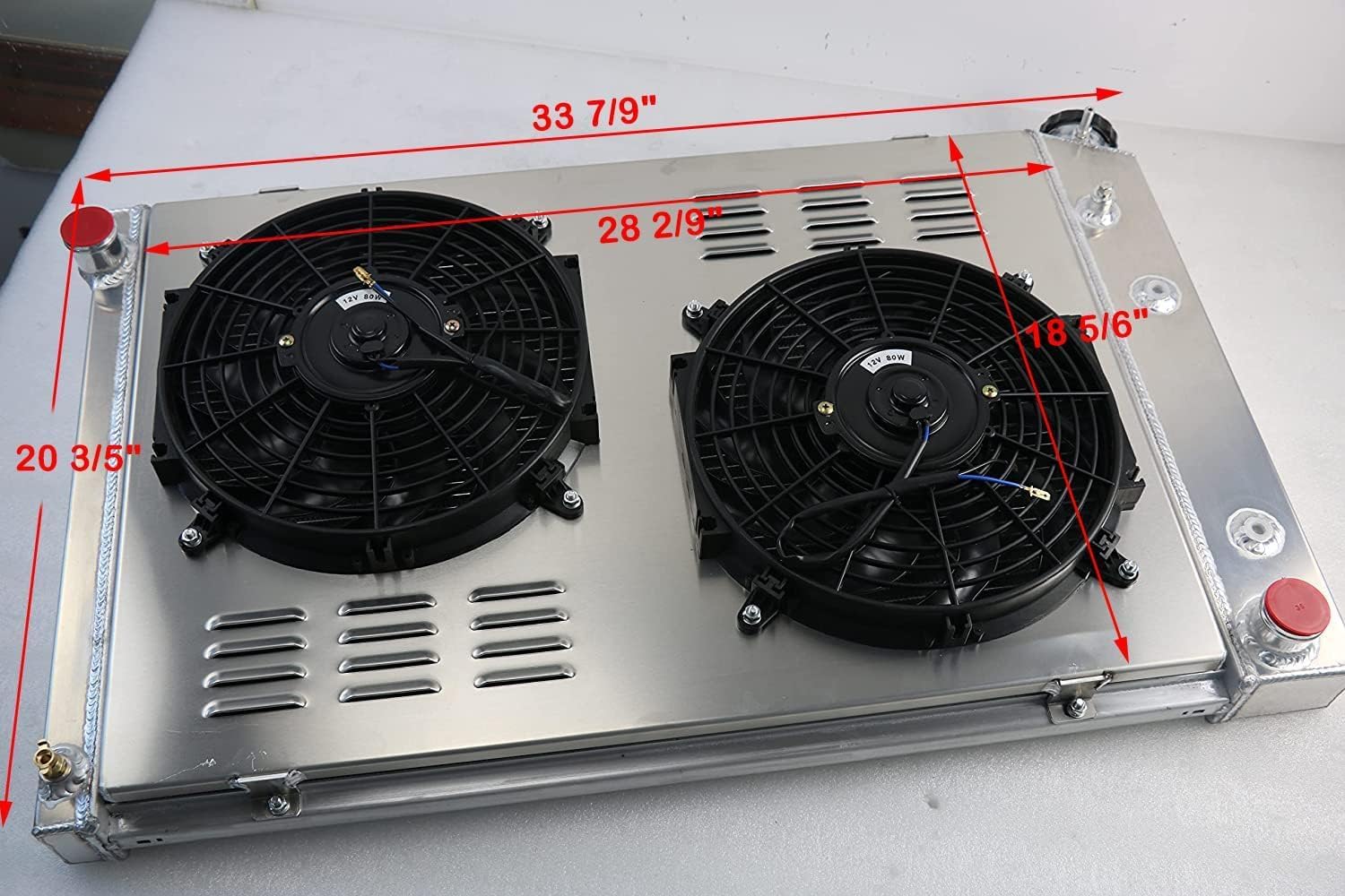 Aluminum Radiators for 1973-1991 Chevy C10 C20 K10 K20 Silverado Scottsdale Truck 5.7 7.4 V8 Pickup K5 Blazer 3 Row Radiator with Electric Fan Shroud Kit Radiador Radiadores