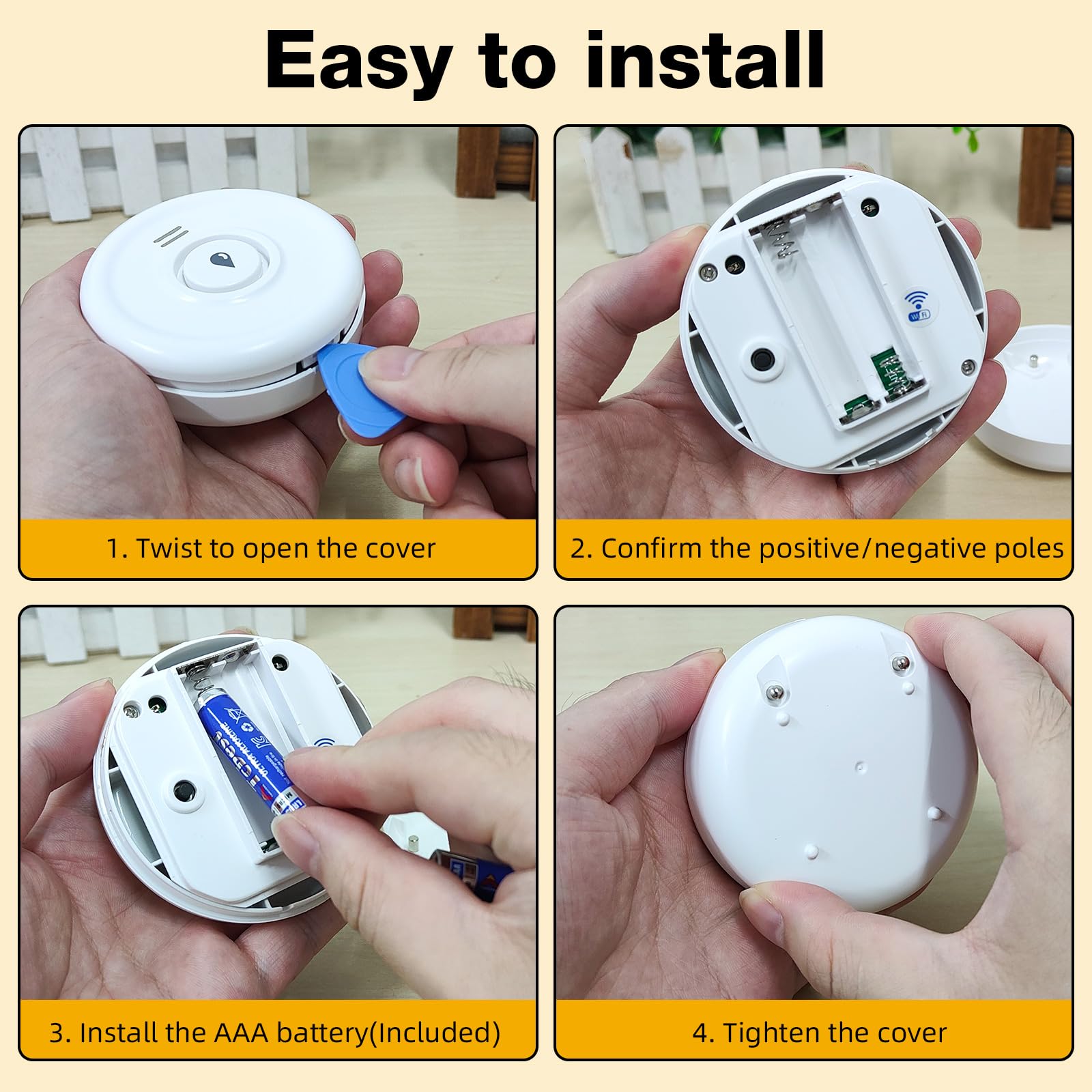 Lot de 5 détecteurs de fuite d'eau WiFi, alarme d'eau 100 dB, pour la maison, la cave, la salle de bain, la cuisine (lot de 3)