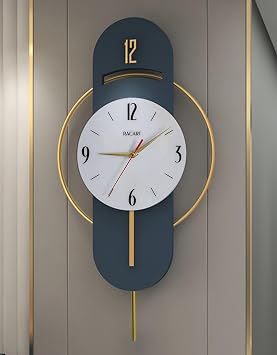 Quiet, Glass Surface, Metal ring, Decorative Wall Clock Anthracite Gold
