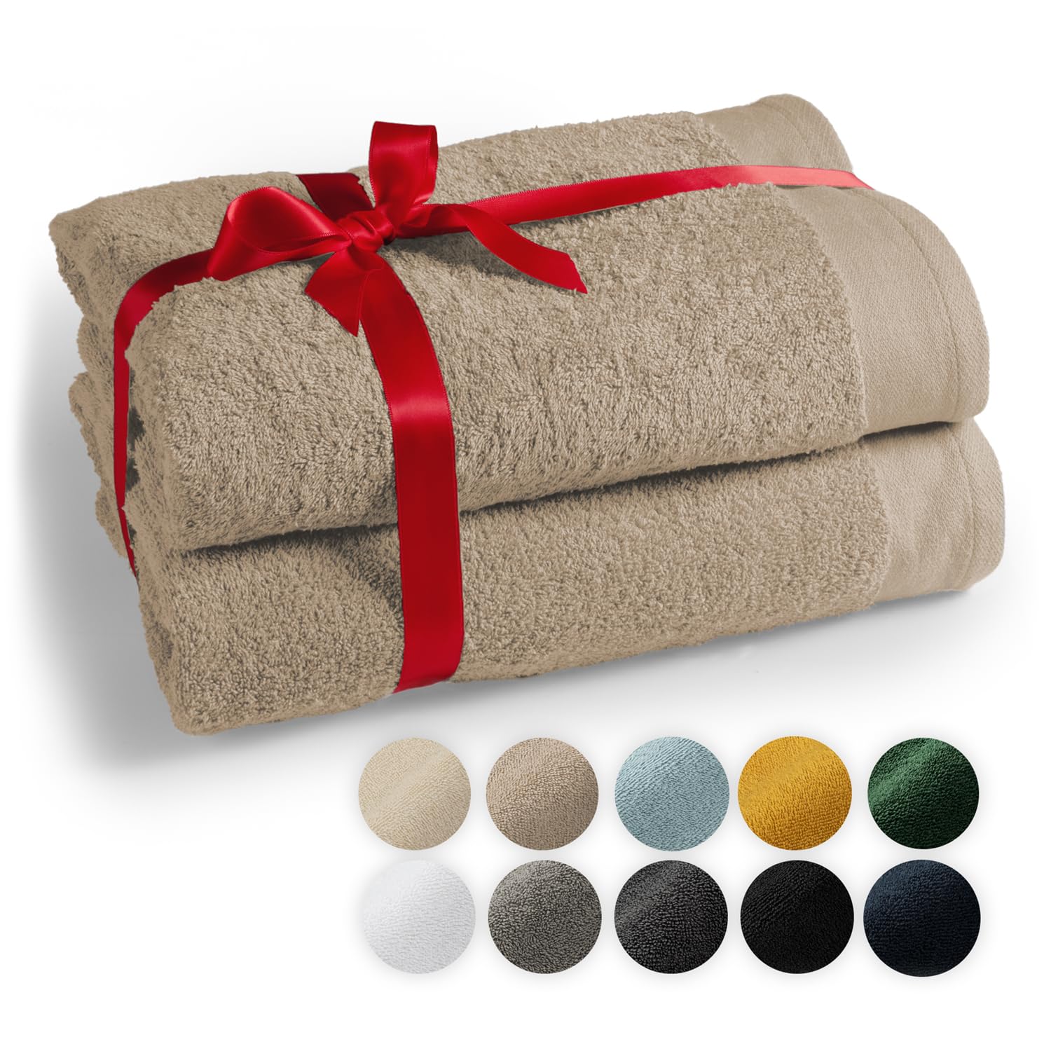 Blumtal Telo Doccia Premium - Set di Asciugamani da Sauna 80x200cm - Asciugamano da Doccia Certificato Oeko-TEX - 100% Cotone - Asciugamani Doccia Grande - 2 Pezzi - Taupe