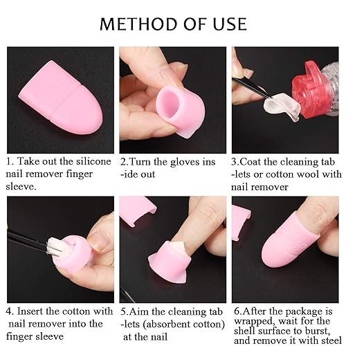 Miniatura 6 de Boao 30 tapas de uñas de gel de silicona, removedor de esmalte de uñas, reutilizables, para remojar en morado, rosa y rosa, para suministros de uñas