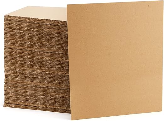 KEILEOHO 100 Pack 11 x 14 Inch Brown Corrugated Cardboard Sheets, 1/16 Inch Thick Flat Cardboard Inserts, Corrugated Cardboard Pads for Packaging, Shipping, Mailing and Crafts