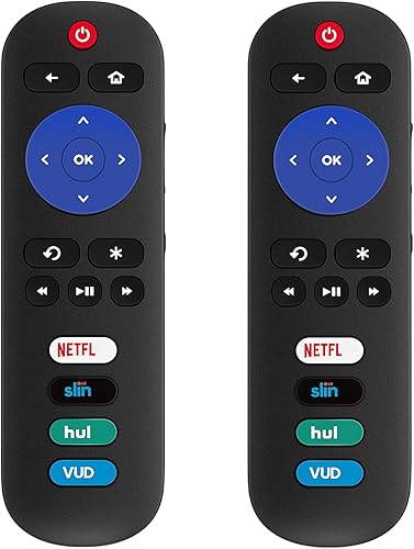 Paquete de 2 controles remotos universales para TCL Roku TV/Hisense TV/Onn TV/Philips TV/Sharp TV/Westinghouse TV/Sanyo TV/RCA TV/JVC TV/Element TV