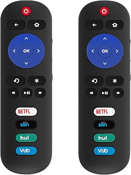 Pack of 2 Universal Replace Remote Applicable for TCL Roku TV/Hisense TV/Onn TV/Philips TV/Sharp TV/Westinghouse TV/Sanyo TV/RCA TV/JVC TV/Element TV