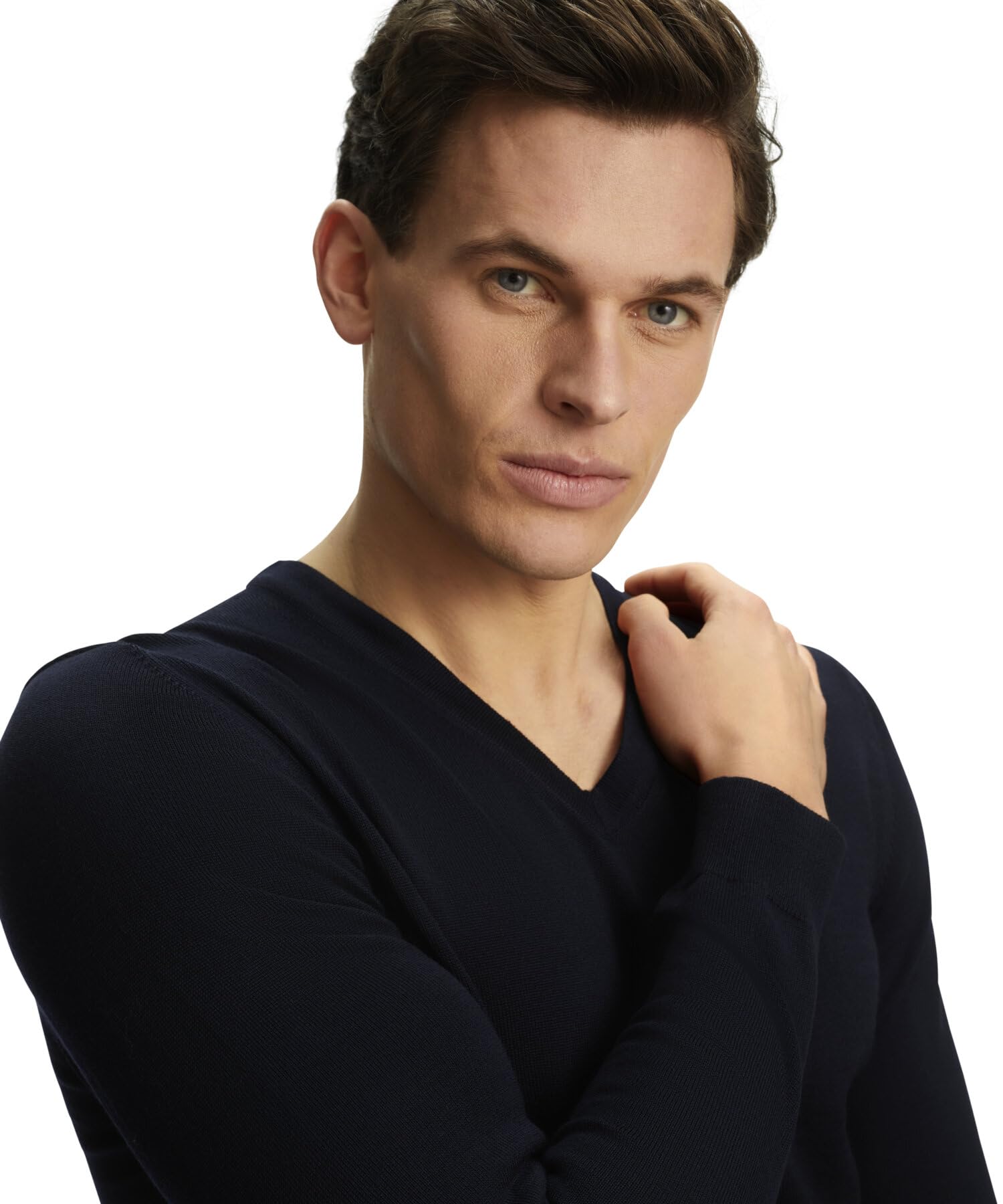 FALKE Herren Basic New Merino V-Neck Pullover elegant klassisch für Business und Freizeit mit V-Ausschnitt atmungsaktive klimaregulierende geruchshemmende Wolle 1 Stück | aus reiner, extrafeiner Merinowolle