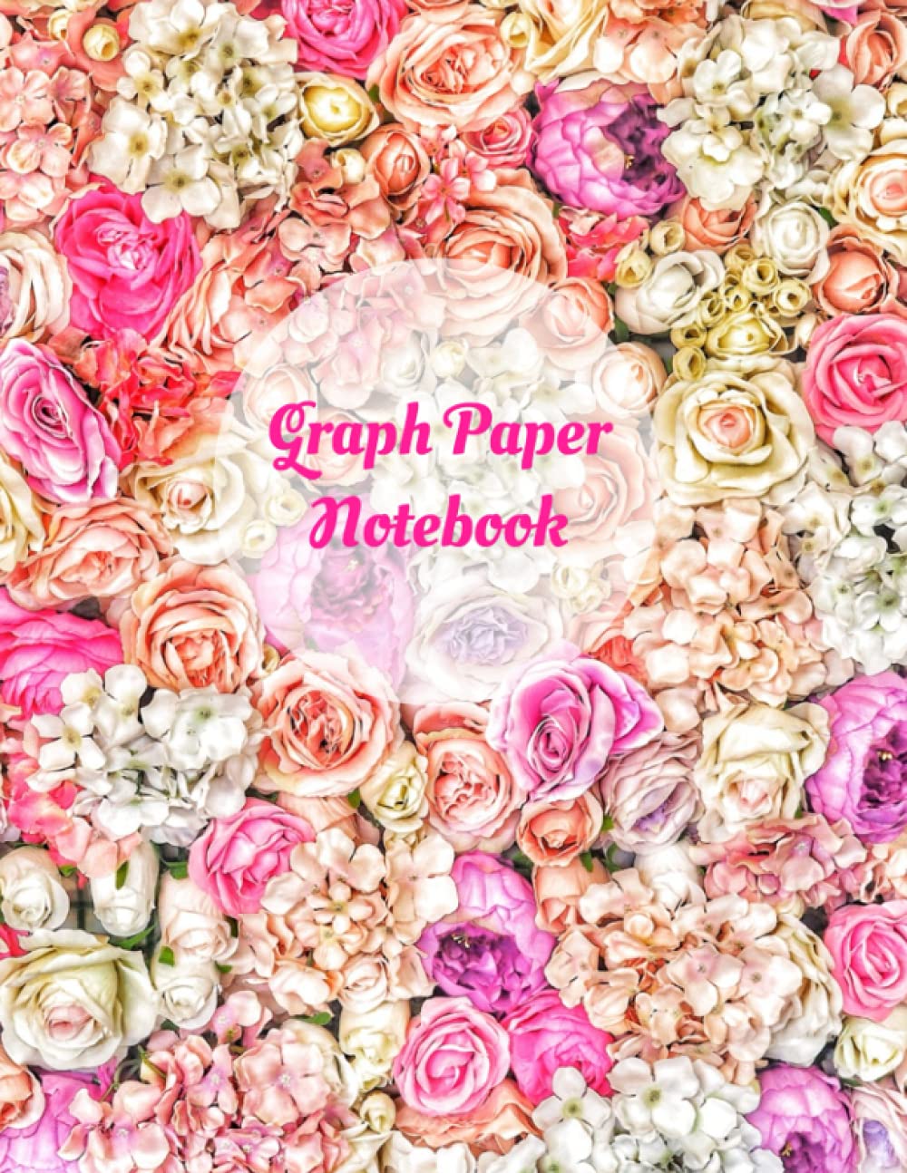 Graph Paper Notebook: Flower Cover Math Notebook, 8.5x11" Square Grid Math Notepad, 4x4 120 Quad Ruled Pages Desk Pad