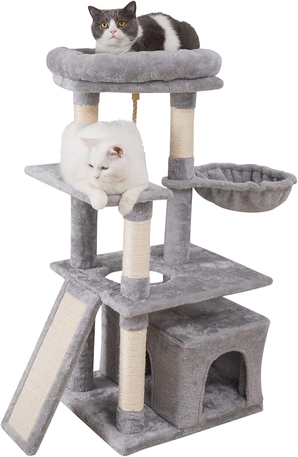 Hawillee Cat Tree- Cat Condo for Climbing and Playing Toys-44.0inch Kitten Tree with Hammock and Cat Scratching Pads
