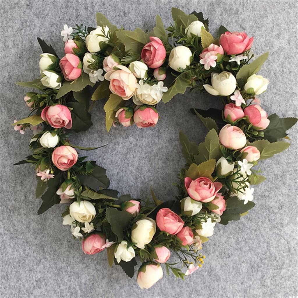 Simulated Rose Wreath Heart Shaped Wreath