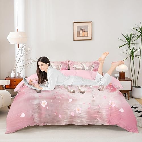 Miniatura 14 de Castle Fairy Juego de funda de edredón con estampado floral de margaritas, tamaño individual, juego de ropa de cama de flores hippie para decoración