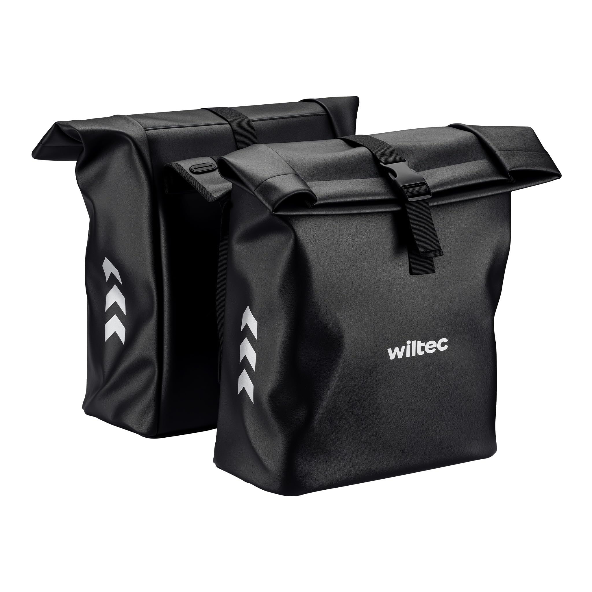 WilTec Sac Double pour Porte-Bagages 48 l, Sacoche de vélo pour Porte-Bagages 30 x 14 x 57 cm, Sacoche de vélo résistante à l'eau