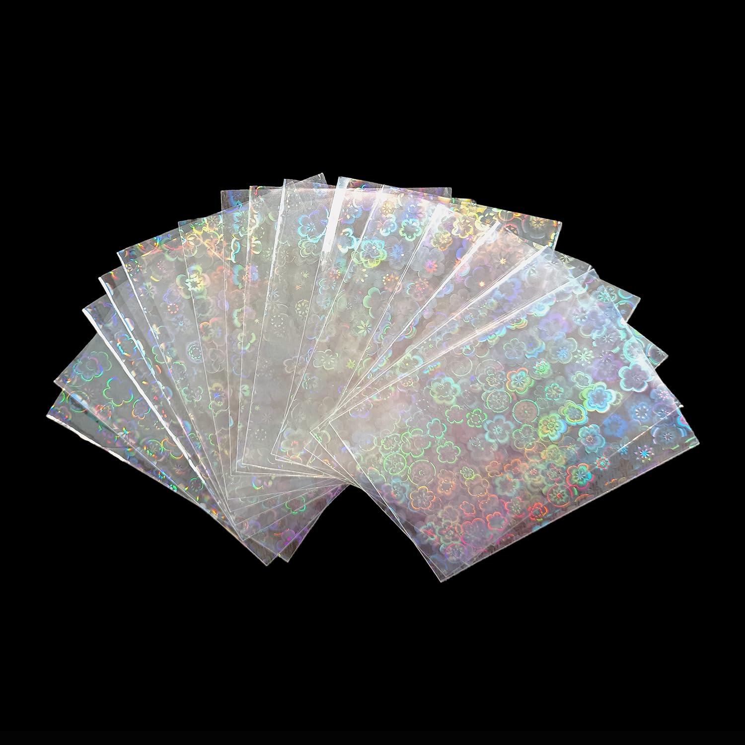100 PCS Top Loading Sakura Patterned Holographic Card Sleeves, Colorful Transparent Card Protector for Kpop/Idol/TCG/CCG Standard Sized/Japanese Sized Cards Cover (61×88mm) : Toys & Games