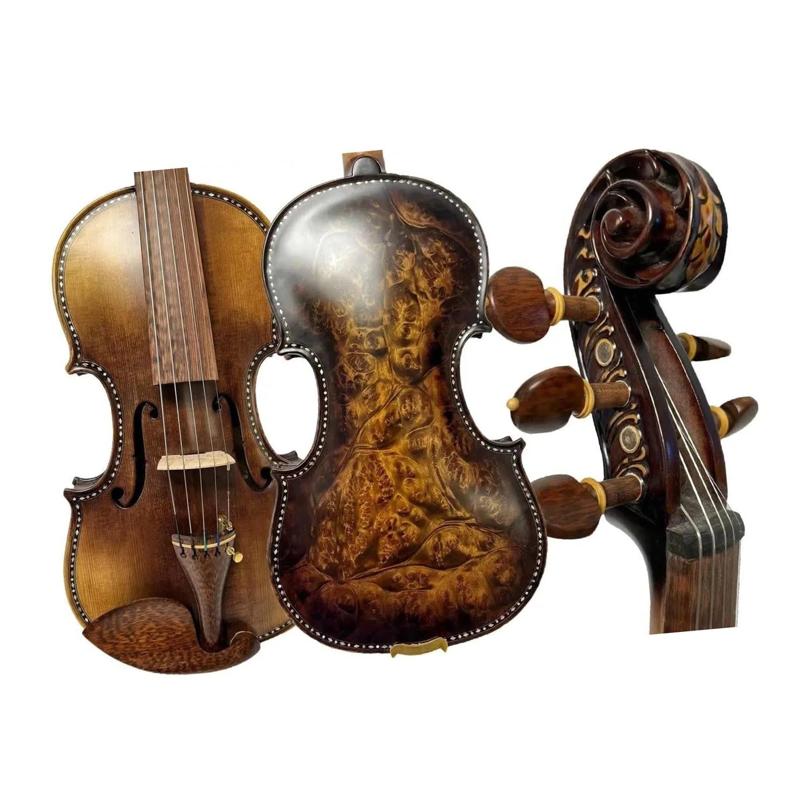 Violín 4/4 De 5 Cuerdas Con Mástil De Arce Y Tablero Flameado Instrumento De Interpretación Instrumento De Violín(3/4)
