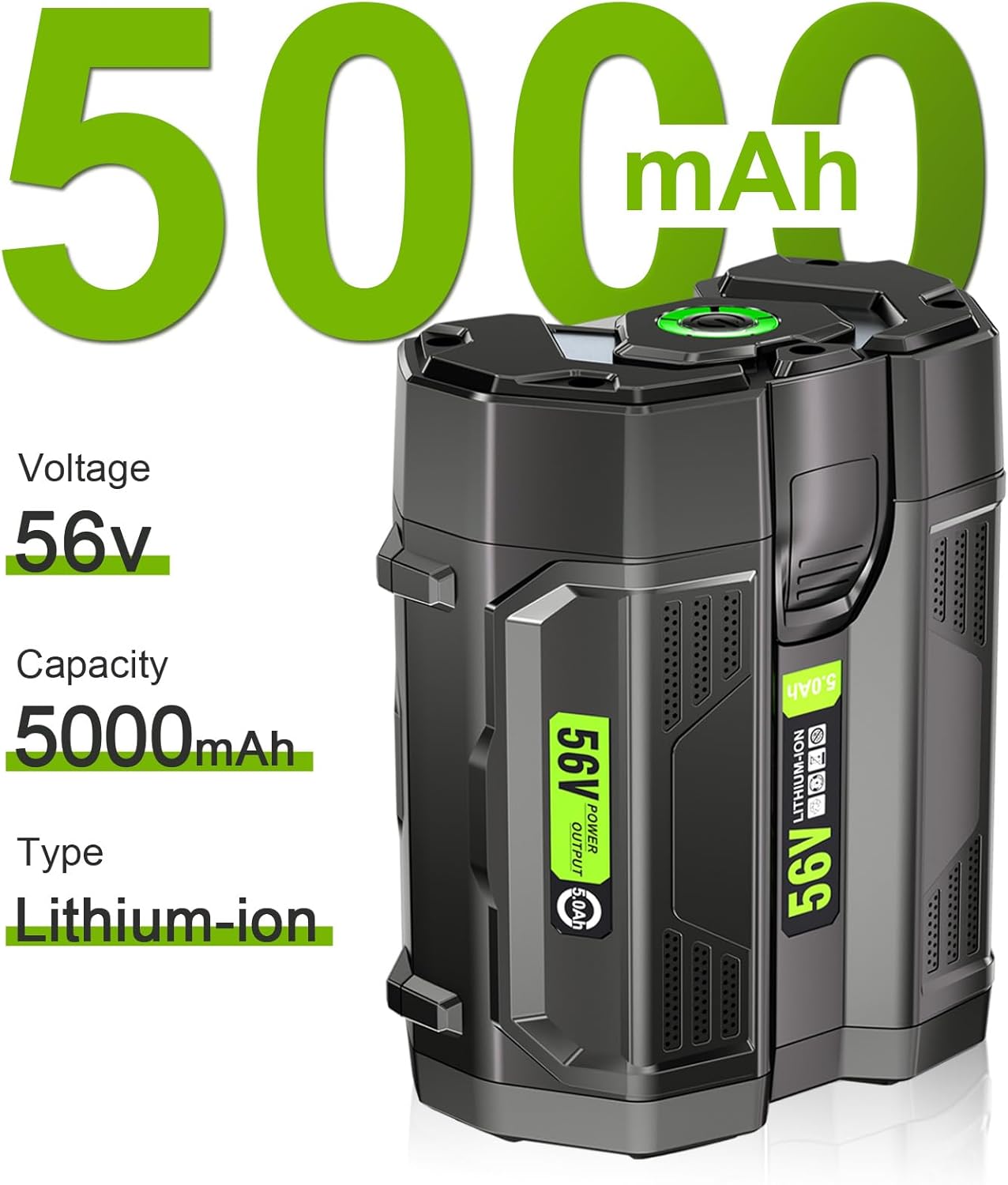 Replacement for EGO 56V Battery 5.0Ah Compatible with EGO Power+ BA2800T, BA2800 & All 56V Tools