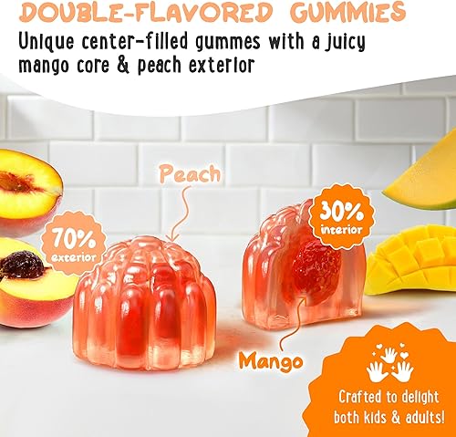 Miniatura 2 de Gomitas de glicinato de magnesio rellenas en el centro de 400 mg  Alta absorción para niños, adolescentes y adultos  Suplemento para dormir, calma y