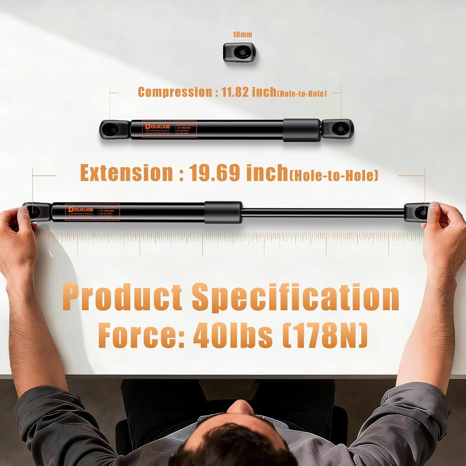 C16-32076 20 inch 40lb Gas Struts for RV Door, C1608316 Shocks, C16-22180 Gas Spring Lift Support for Motorhome Storage Bays Door 20 in, Set of 2