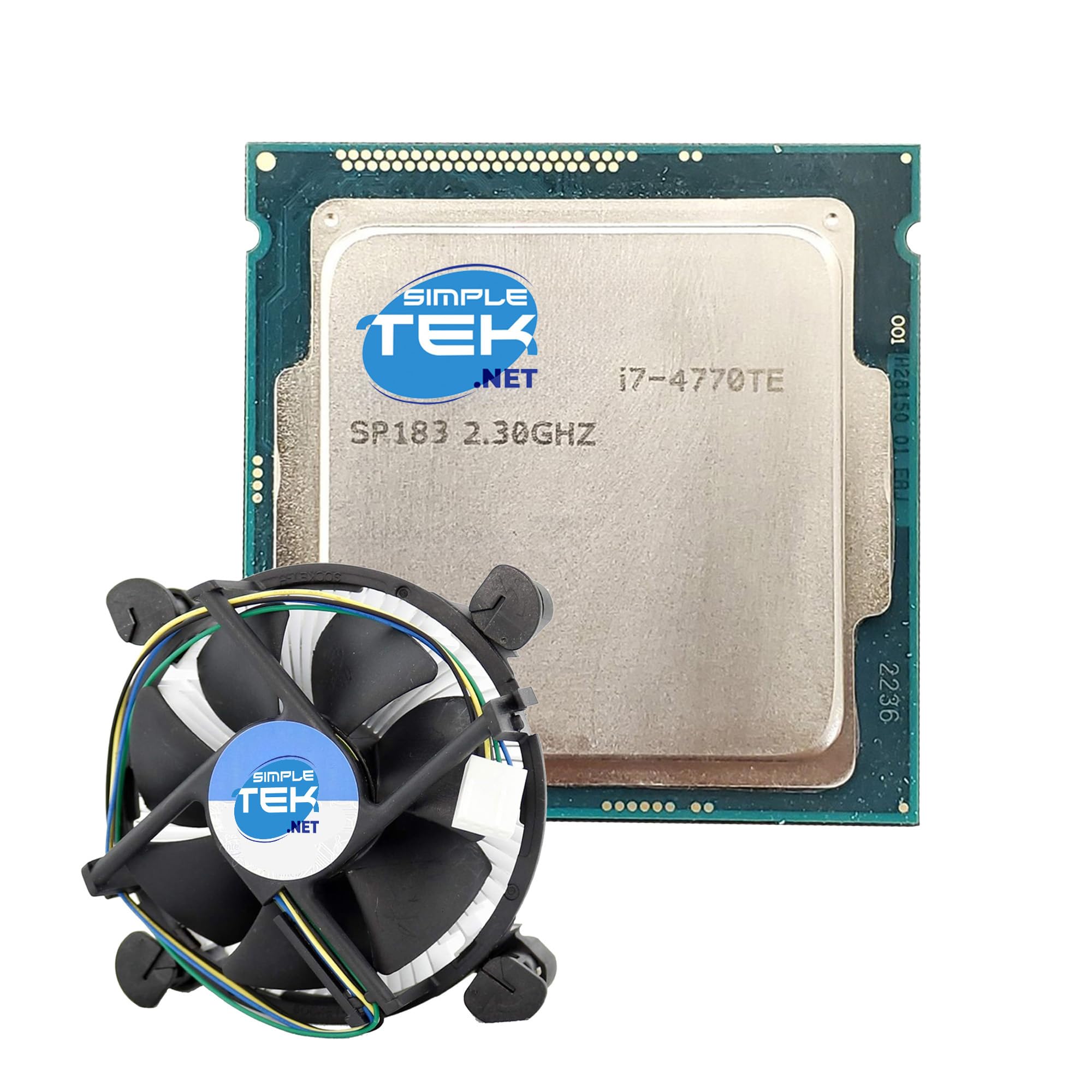 SIMPLETEK - Procesor Intel Core i7-4770TE 4. generacji LGA 1150, 4-rdzeniowy/8-nici, 2,30 → 3,30 GHz, TDP 45 W - w zestawie (odnowiony)