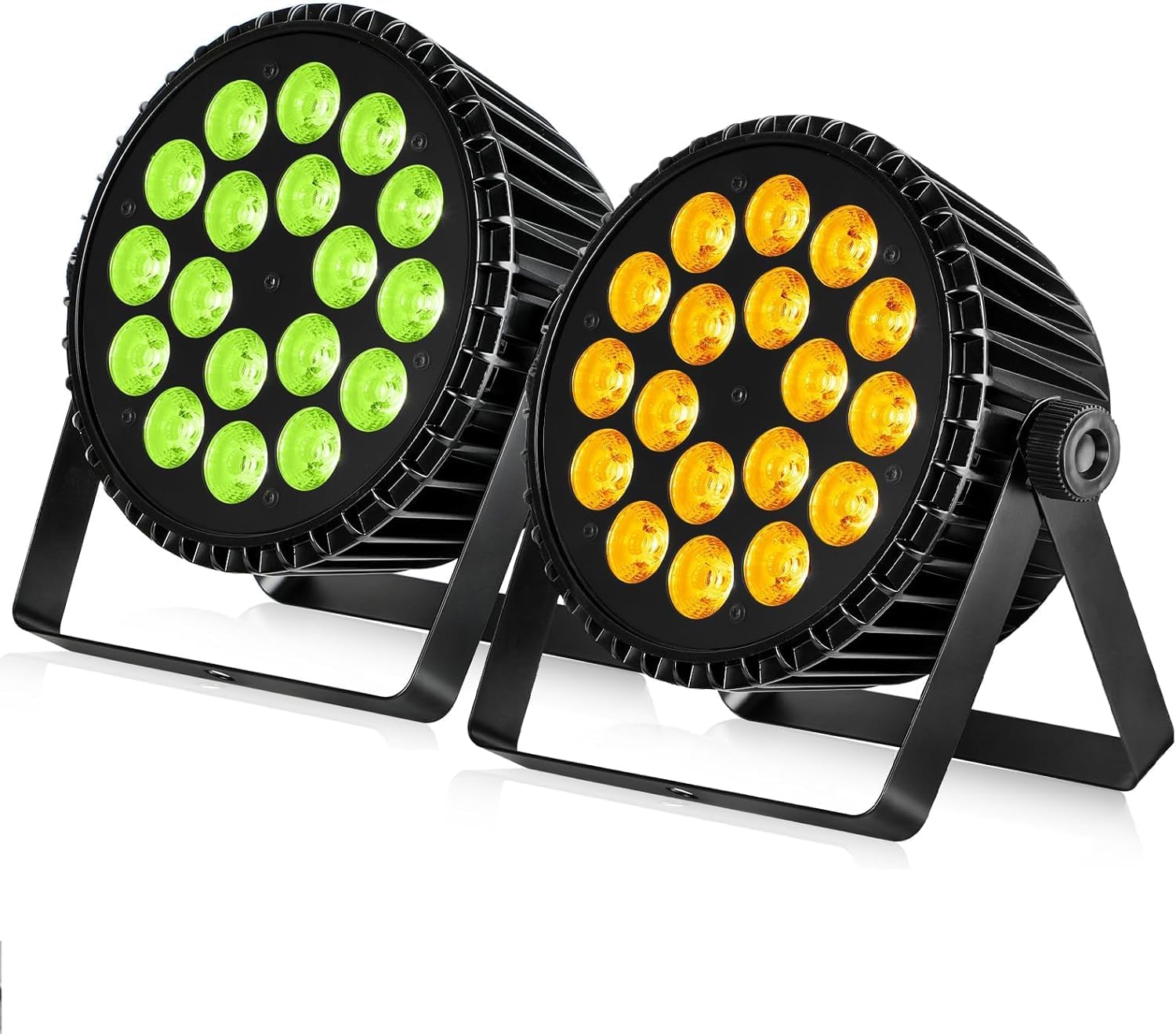 Betopper 6 en 1 Par Led 18x18W RGB Lime Amber UV Lumière de Scene DMX512 2P