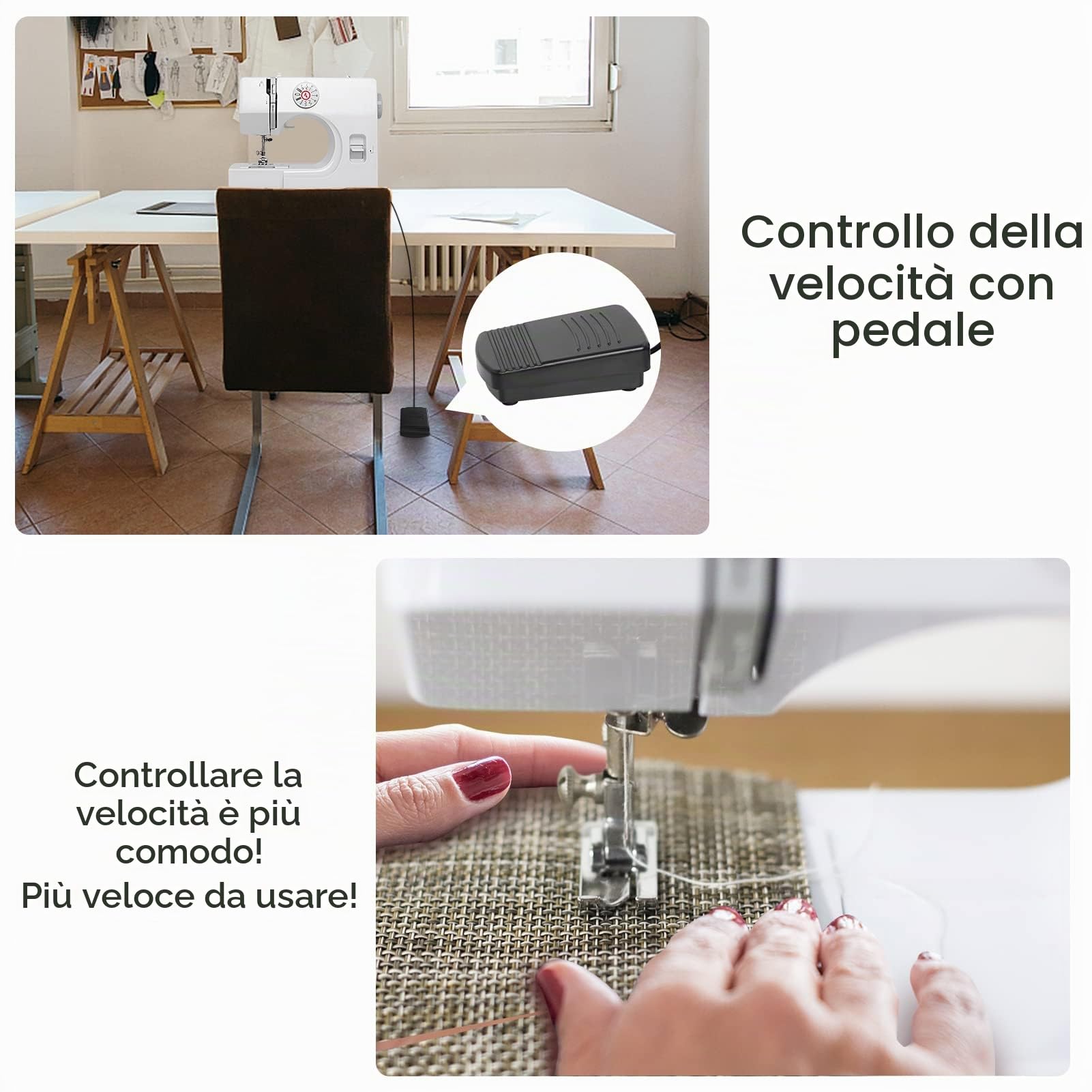 Macchina da cucire, macchina da cucire multifunzione migliorata a 12 punti, doppio filo, 2 velocità, cucitura inversa, mini portatile per principianti