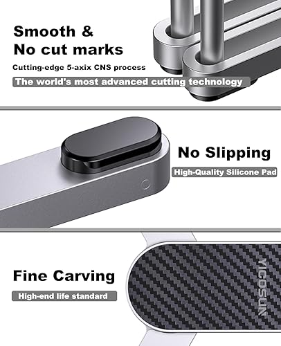 Miniatura 5 de YICOSUN New Concept - Soporte ergonómico ajustable de aluminio para MacBook ProAir de hasta 15.6 pulgadas, soporte de computadora plegable y