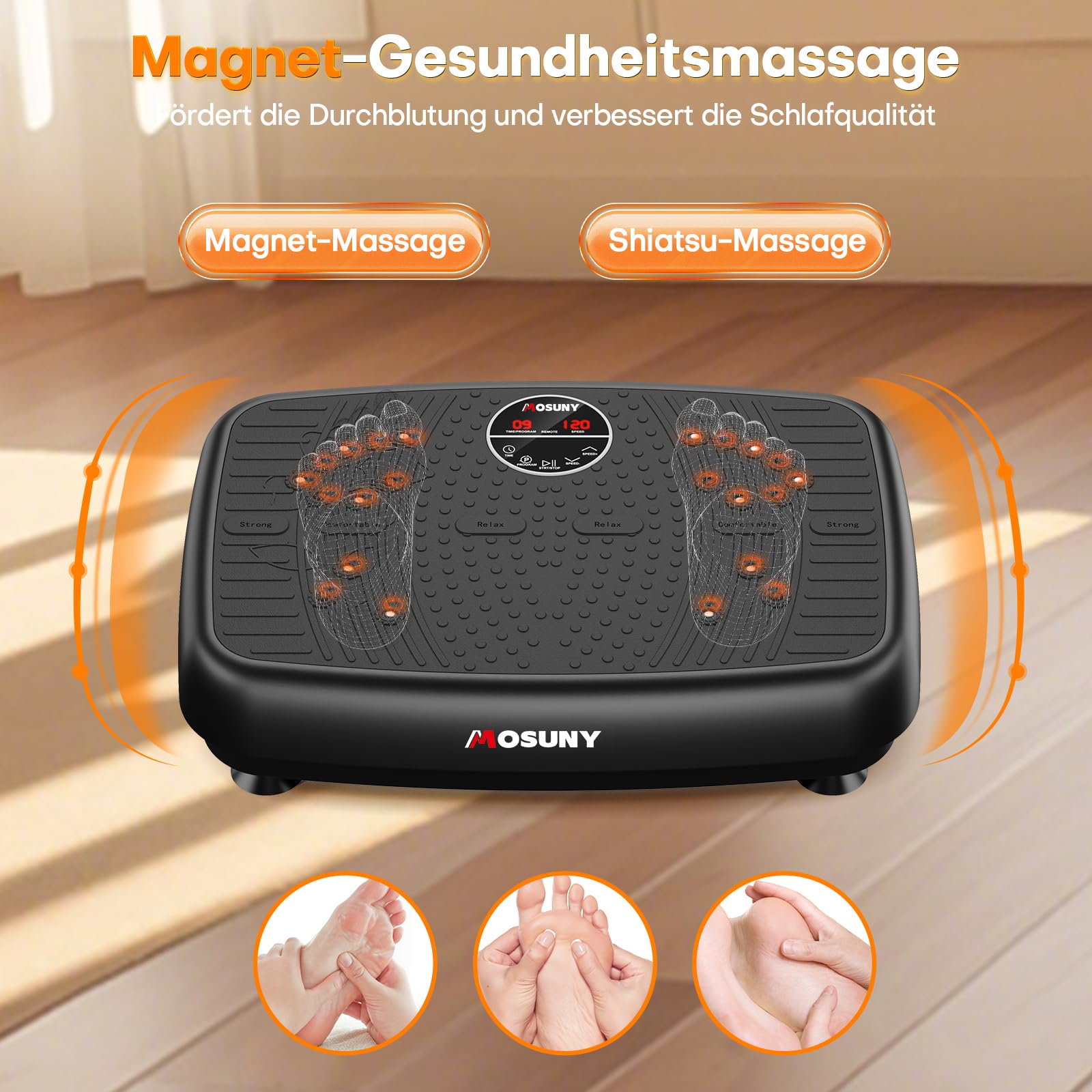 Vibrationsplatte, 2026 Verbesserte Vibrationsplatte mit Doppelmotoren für Abnehmen, Ganzkörpertraining, Muskelaufbau - Massagegerät, 450 LBS Kapazität Vibration Plate für Home Workout