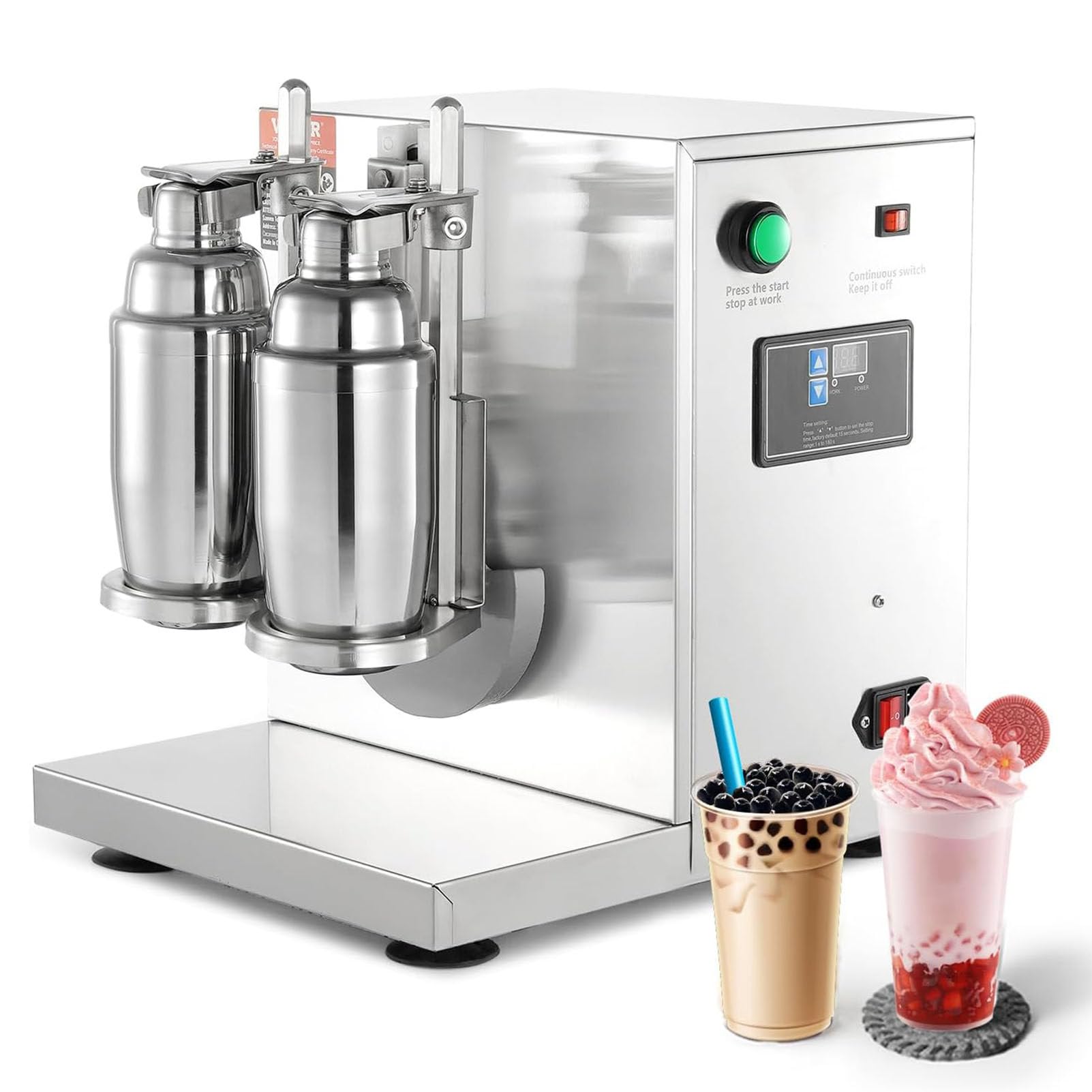 Cocktail Shaker Maschine - Automatische Doppeltasse mit digitalem Timer für effizientes Mischen von Getränken in Bars und Cafés
