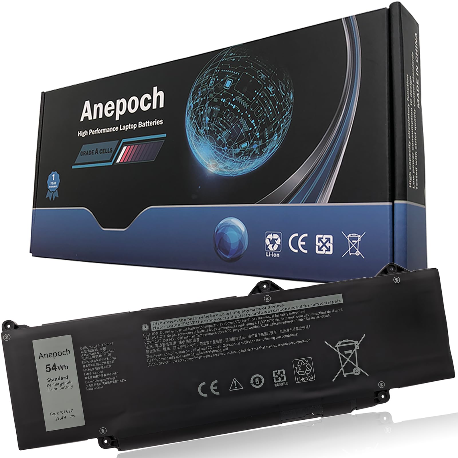 Anepoch R73TC Laptop Battery Replacement for Dell Latitude 3340 5340 5350 5440 5540 Latitude 3340 2-in-1 Latitude 5340 2-in-1 Latitude 5350 2-in-1