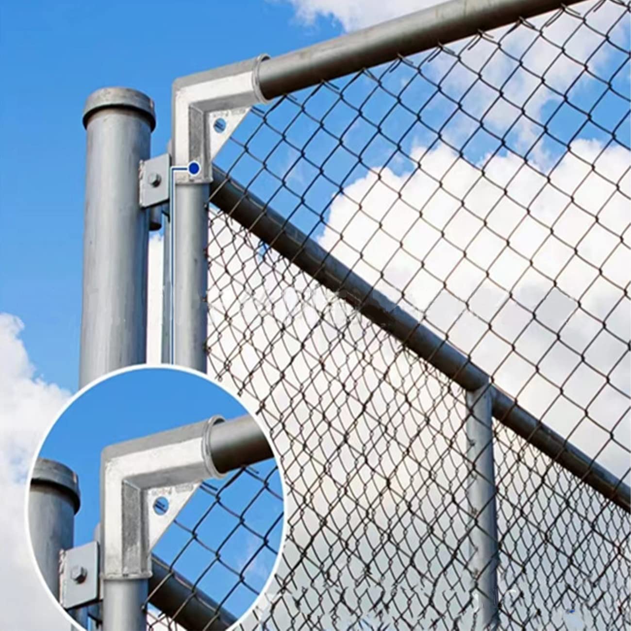 Chainlink Fence Parts Fence Parts Hardware 4 Packs Aluminum Gate Corner, Chain  Link Fence Gate Corners, ID 1.3 Pressed Gate Elbow Connectors With 90  Degree Angle Design Fence Post Repair