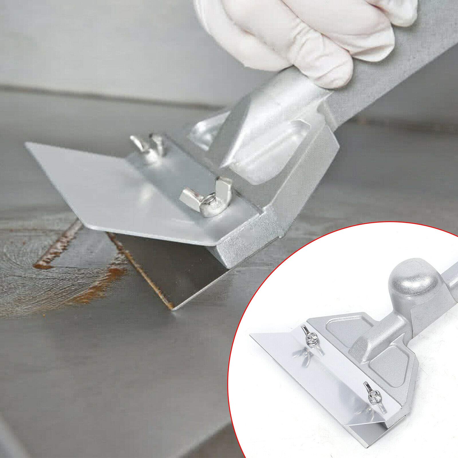 Raschietto per griglia con 4 lame, in acciaio inox, resistente, per campeggio, piastra e pulizia barbecue, accessorio da cucina durevole con manico facile da usare
