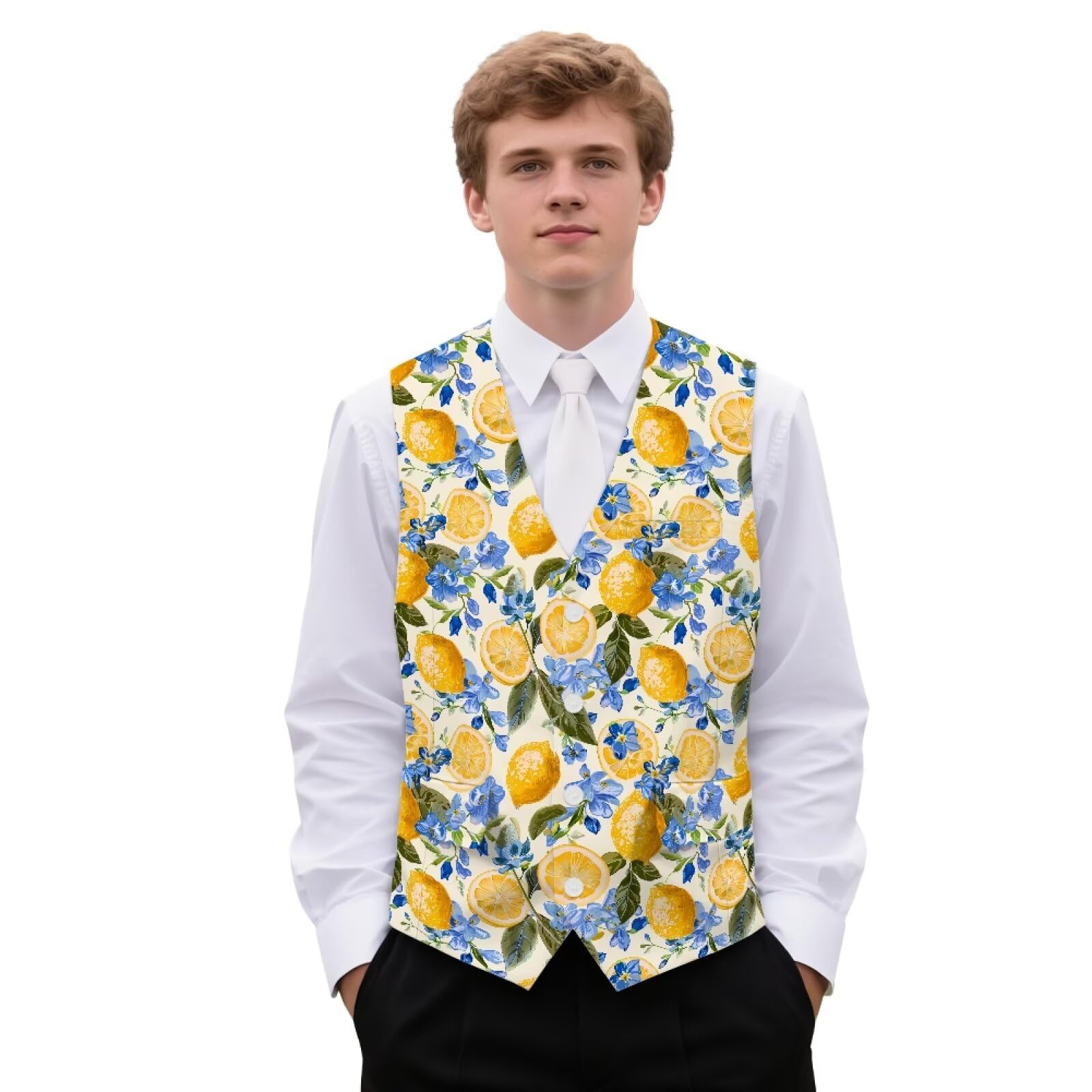 Biyejit Gilet de costume classique pour homme - Veste sans manches pour mariage - Veste sans manches pour smoking - Taille S à 4XL
