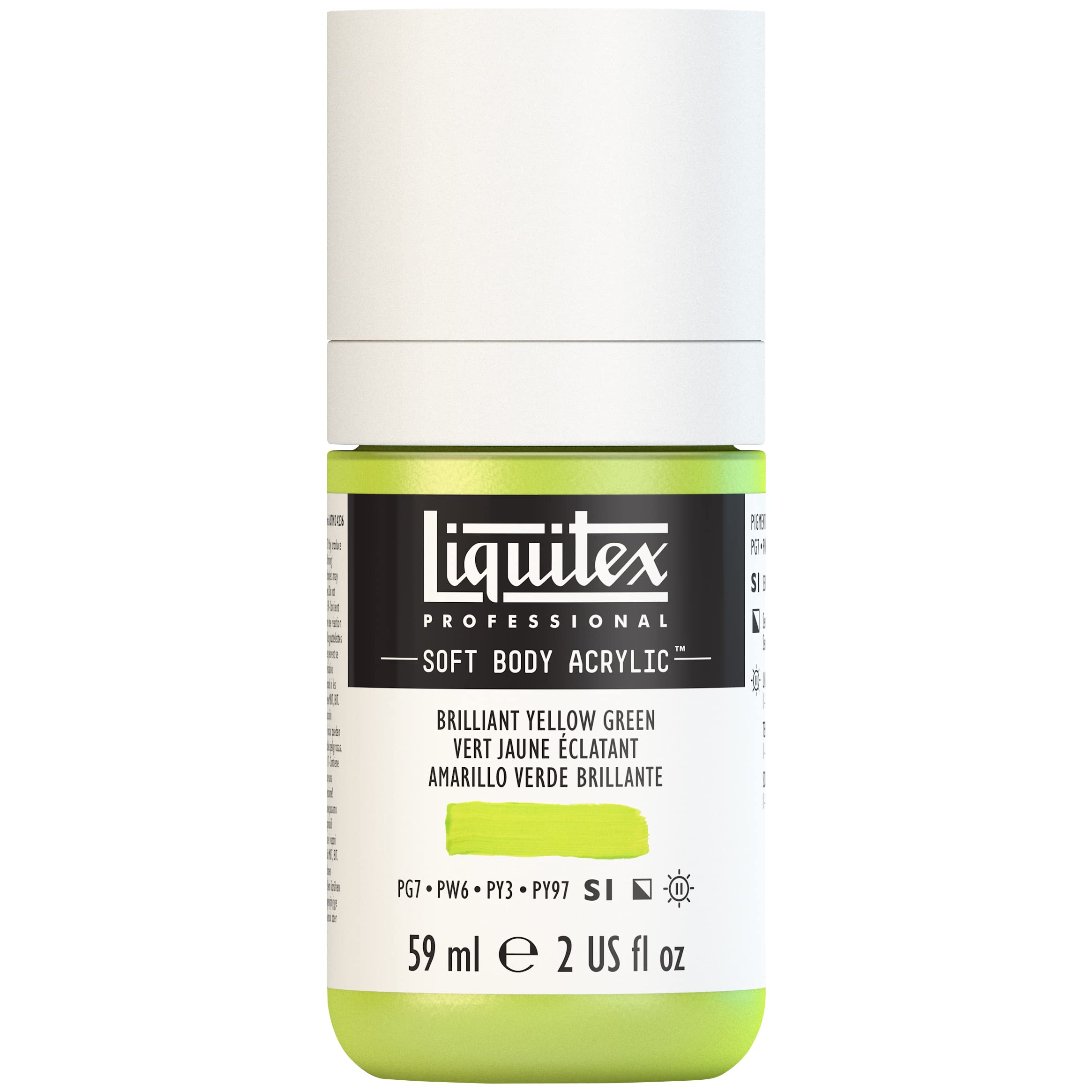 Liquitex 1959840 Professional Acrylic Paint Soft Body - Artist Paint in Creamy Opaque Consistency, High Pigmentation, Lightfast and Ageing Resistant, 59 ml Bottle - Yellow Green Brilliant