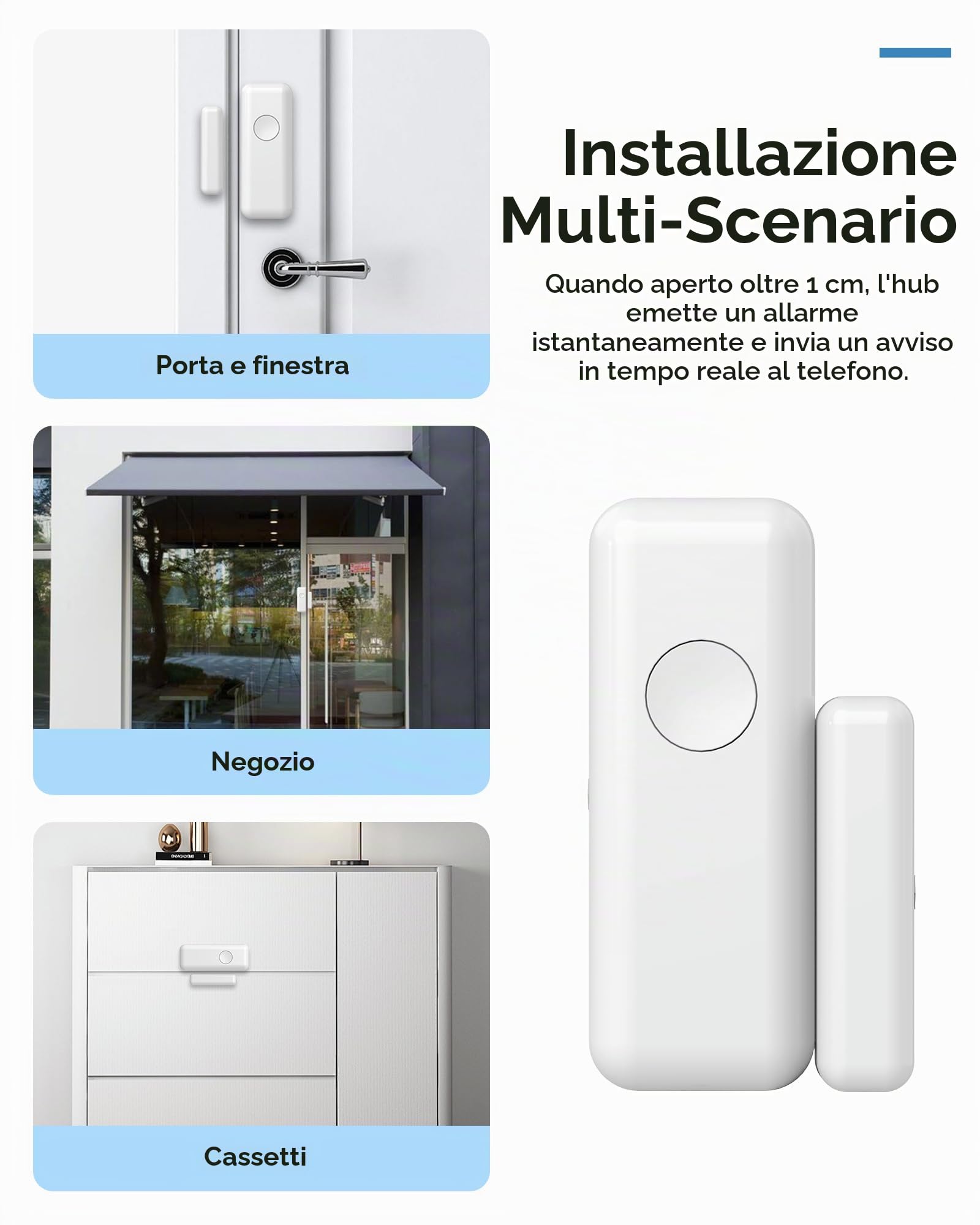 Sistemi di allarme di sicurezza domestica WiFi, kit di allarme domestico wireless GSM 4G con sirena, rilevatore di movimento PIR, telecomandi, sensore finestra/porta (A103F-4GEU-F)