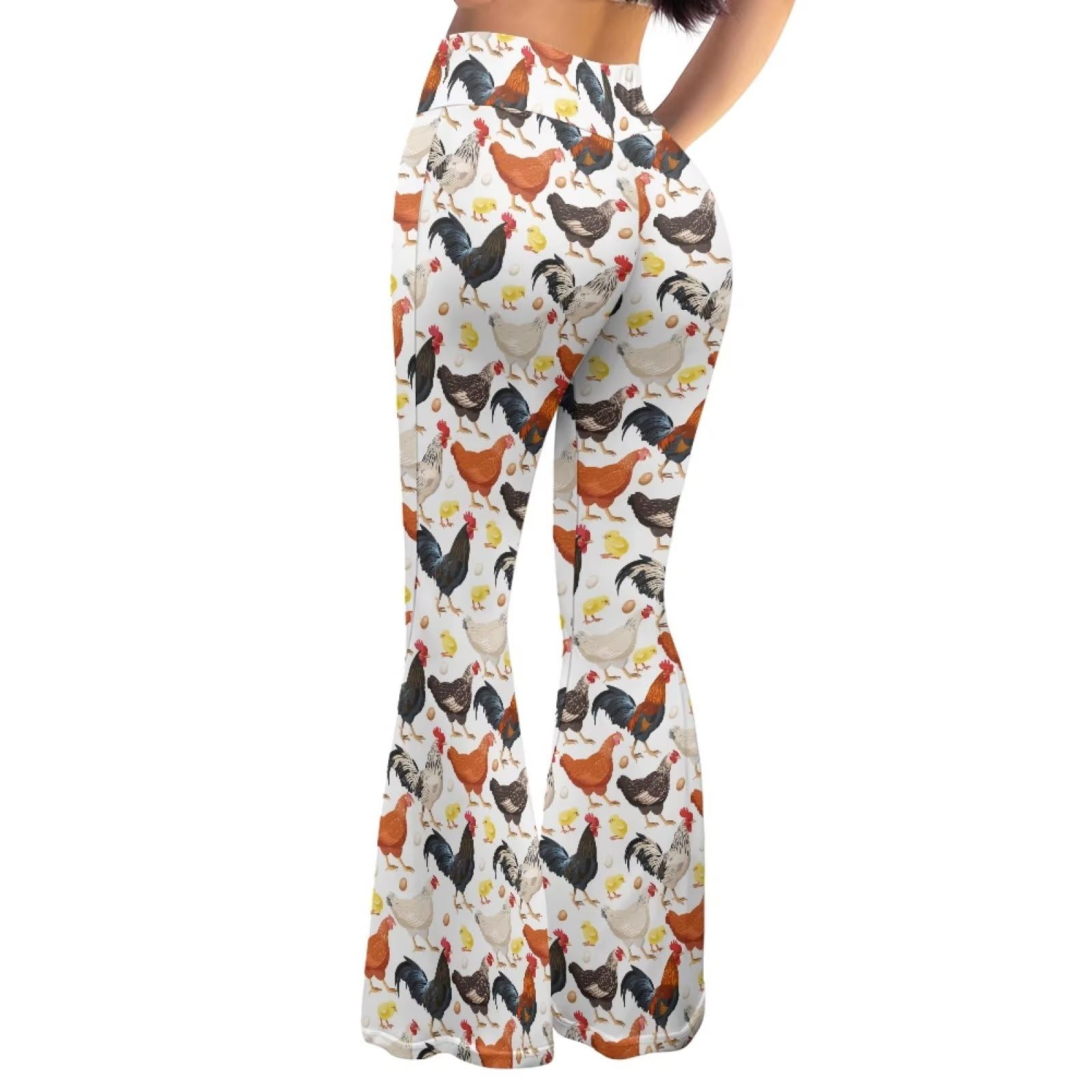 Eheartsgir Chicken Rooster Buttery Soft Leggings for Women High Waist Workout Yoga Pants Plus Size Wide Leg Tummy Control No See Through Tights