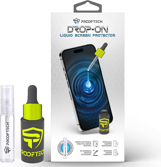 Drop ON Liquid Glass Screen Protector for up to 10 Devices - Wipe On Scratch and Crack Resistant Nano Protection for All Phones Tablets Smart Watches Universal