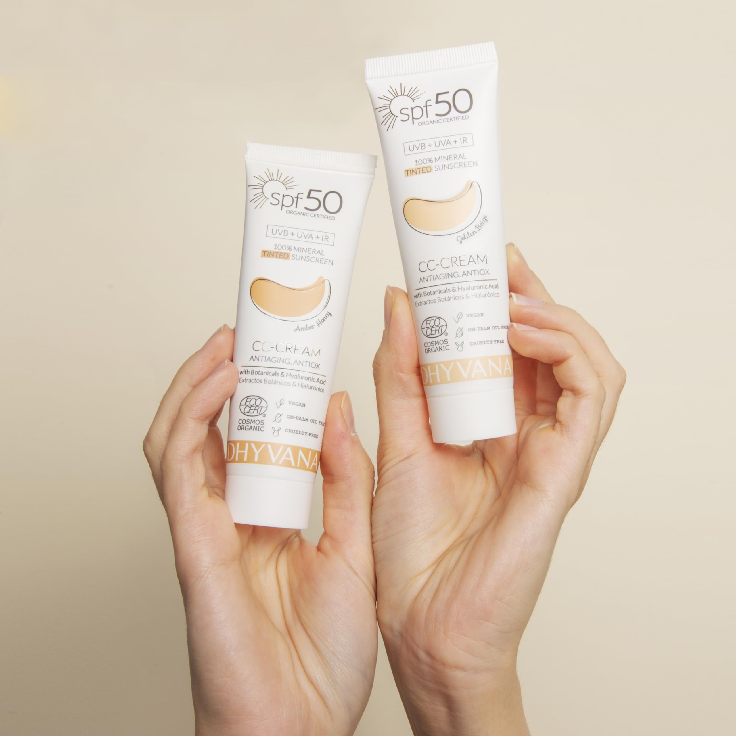 Filtro Solar Spf50 CC-Cream Amber Honey. 100% Mineral Y Natural