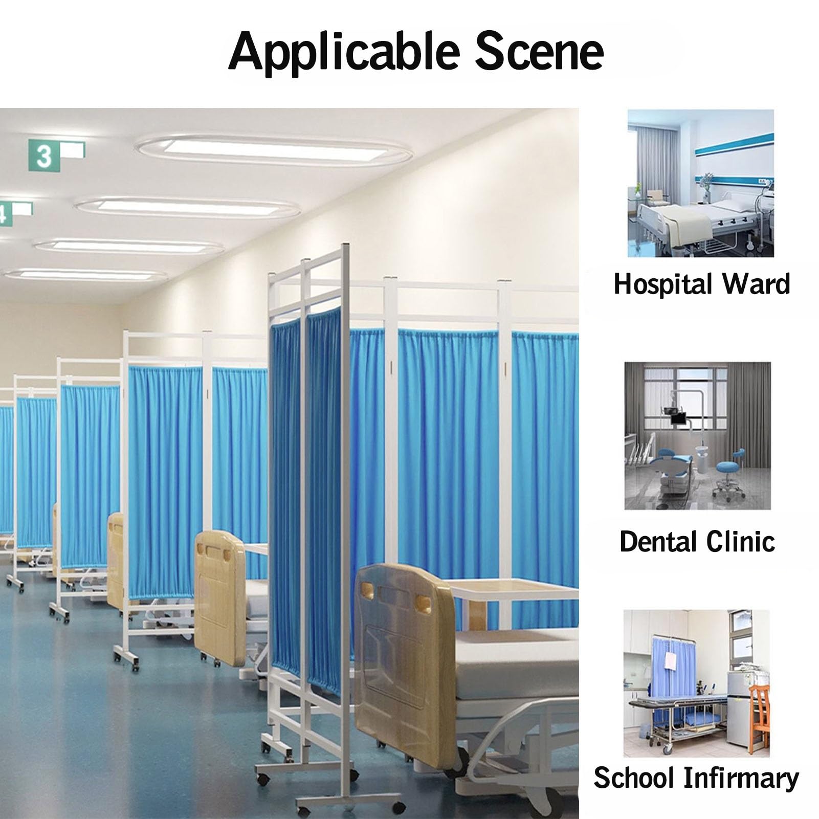 Schermi per la Privacy Medica, schermi per la Privacy Medica Pieghevoli - divisorio Leggero a 6 Pannelli per cliniche e Case di Cura, Facile da spostare, Attrezzatura Medica Durevole, soluzi