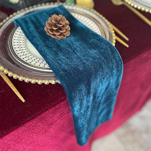 Miniatura 2 de EHLDekol Servilletas de terciopelo, 20 x 20 pulgadas, paquete de 6 servilletas de cena suaves, servilletas de boda, servilletas de mesa adecuadas
