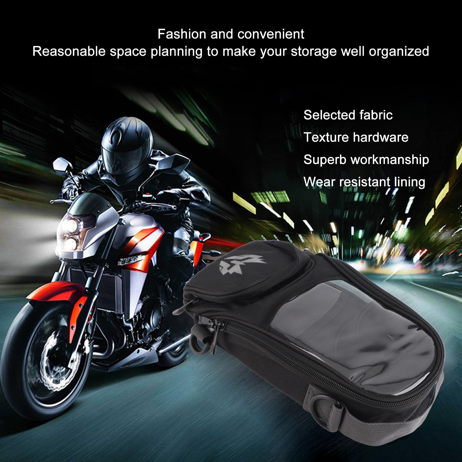 Aramox Magnetischer Tankrucksack für Motorräder, Oxford-Gewebe, 4,5 l, Grau
