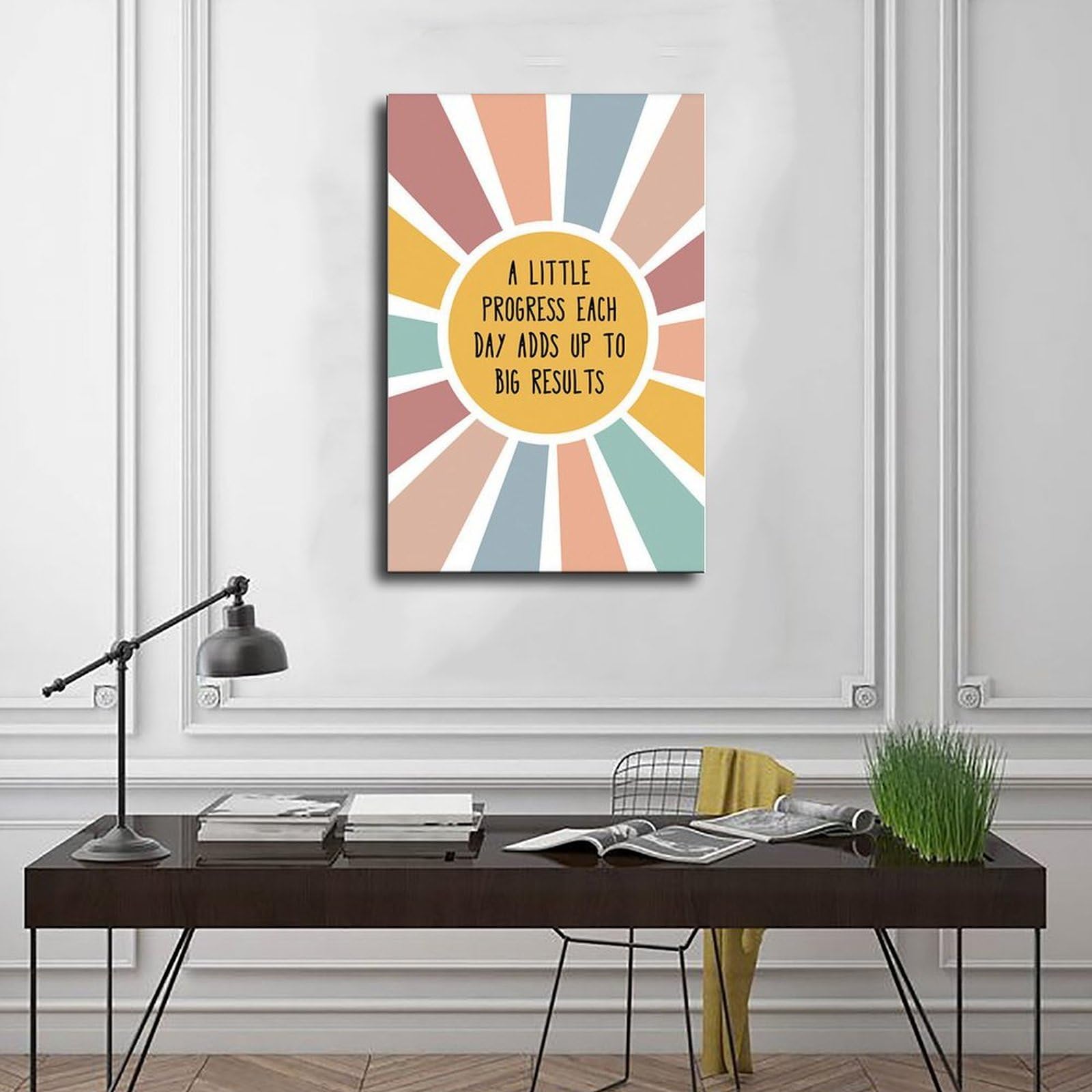 LNYLSJ Poster artistico con scritta "Daily Growth Mindset CBT Calm Corner Counselor" | Tela per soggiorno, camera da letto, casa, ufficio, stampa regalo, stile cornice, 40,6 cm di lunghezza x 61 cm di larghezza