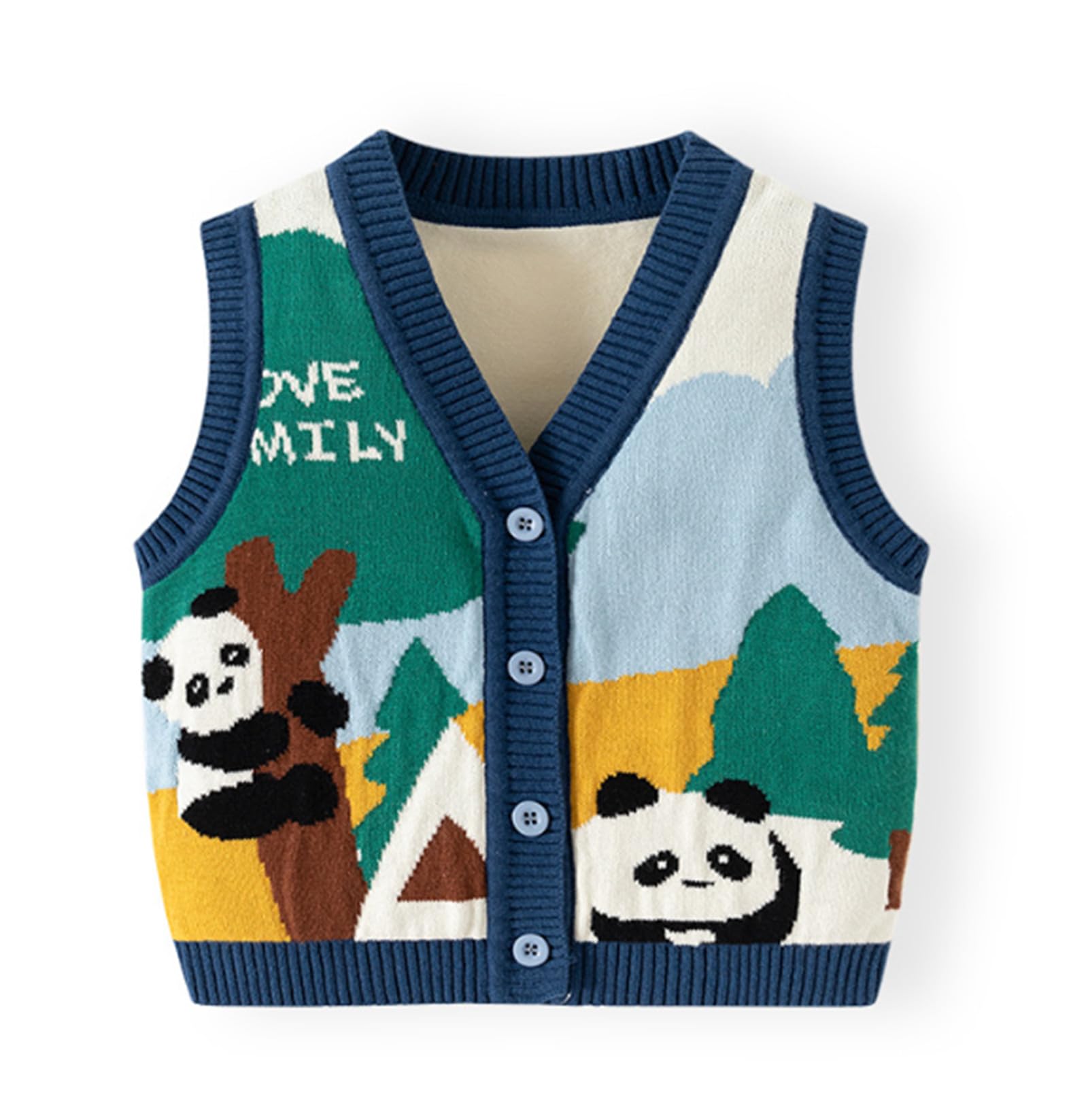Unisex Baby Sweater Vest Knitted Soft Uniform Cotton V-Neck Sleveeless Waistcoat Vest