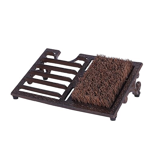 Boot Brush Scraper Outdoor, Cast Iron, Heavy Duty, Angled, Boot Cleaner Brush Outdoor Heavy Duty, Shoe Scrubber Mat for Entryway Indoor, Garden, Garage