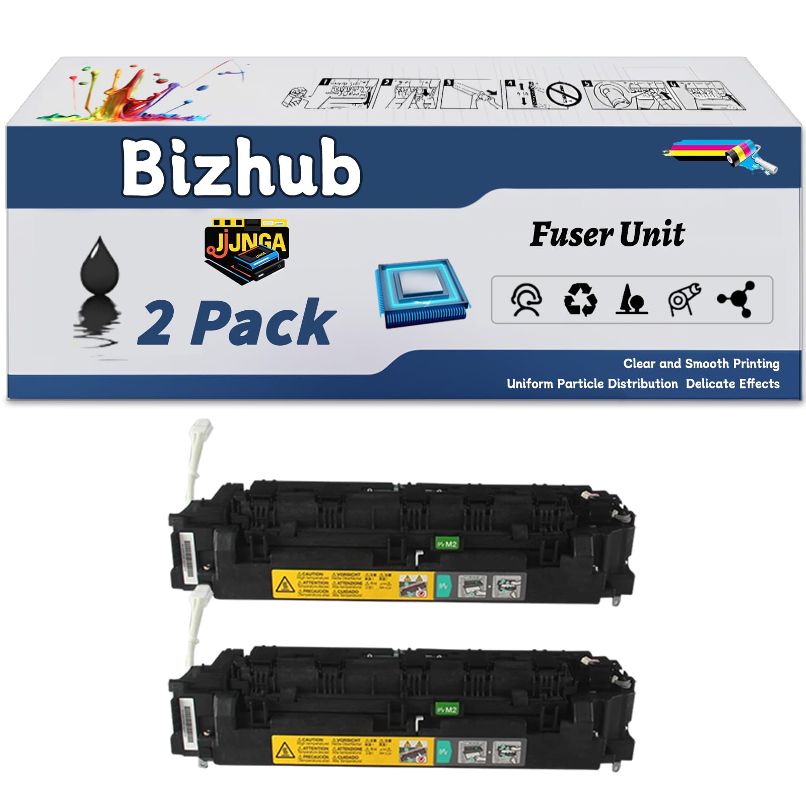 JJNGA Work for Konica Minolta Bizhub 283 363 423 Printers, Replacement for Konica Minolta Bizhub 283(110V) Fuser Unit, Capacity of 300000 Pages (2-Pack Black)