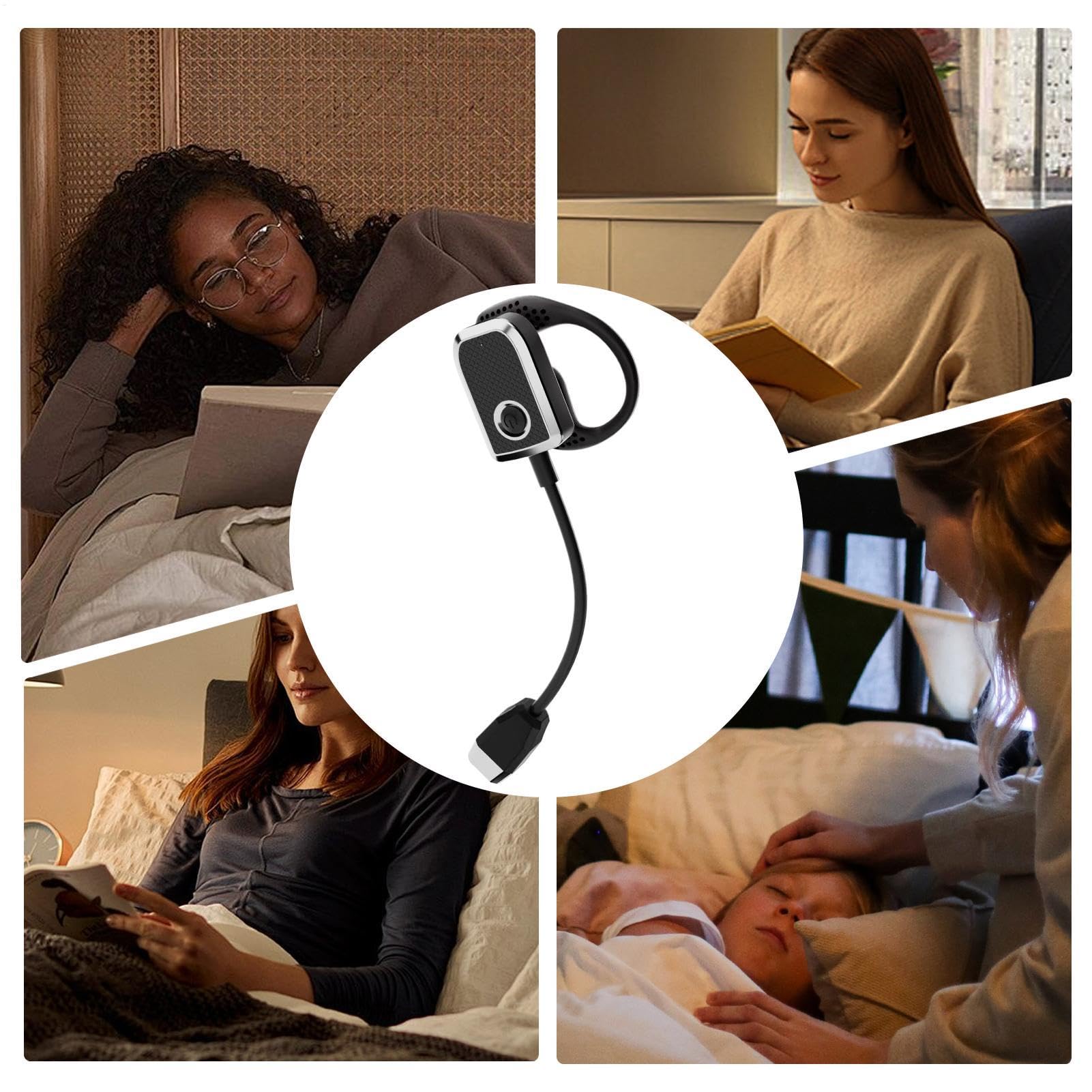 Générique Ear Wearing Reading Light, Ricaricabile Led Folding Ear Light, Regolabile Lightweight for Home, Travel, Camping