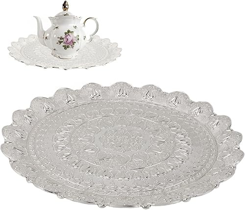 Miniatura 6 de Plato de café, bandeja de café turca dorada para café (plata)